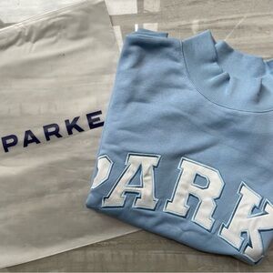 Parke Women's Light Blue Mockneck Sweatshirt
